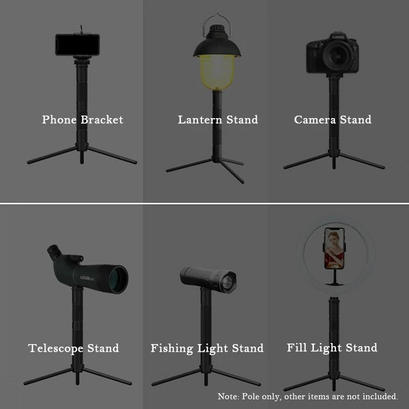 Aluminum Lantern Stand Camping Lamp Pole for Astrolux CL01 CL02 Foldable Light Support Holder Lamp Bracket Camera Phone Tripod Stand For Picnic