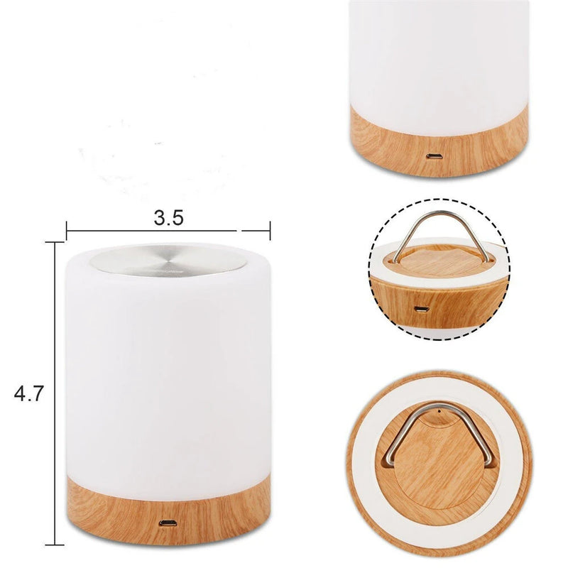 IPRee Touch Lamp LED Night Light for Bedrooms Living Room Portable Table Bedside Lamps Rechargeable Warm White RGB Light