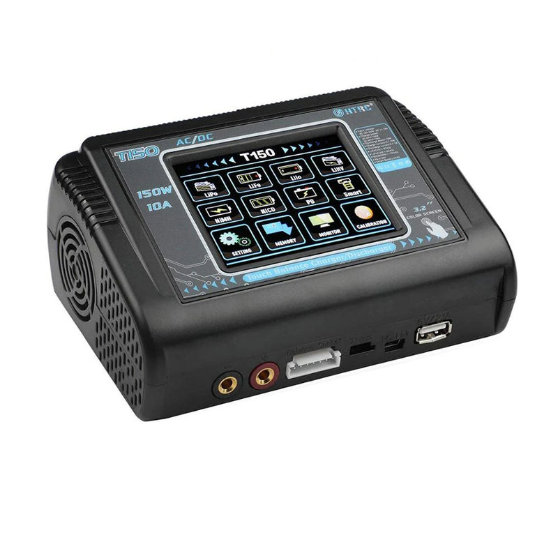 HTRC T150 AC/DC 150W 10A Touch Balance Smart Charger Discharger for LiPo LiHV LiFe Lilon NiCd NiMh Pb Battery