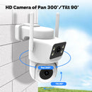 MOES WiFi Tuya IP Camera 8MP HD Dual Lens Smart Security Camera 300 Pan 90 Tilt Color Night Vision Motion Alerts Waterproof Two-Way Audio Wireless Surveillance