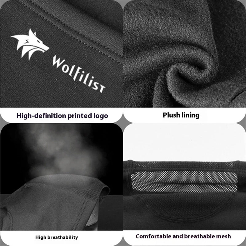 Wolfilist Outdoor Thermal Cycling Face Mask for Men Women Winter Breathable Windproof Fleece Lined Full Coverage Headscarf for Skiing Motorcycling