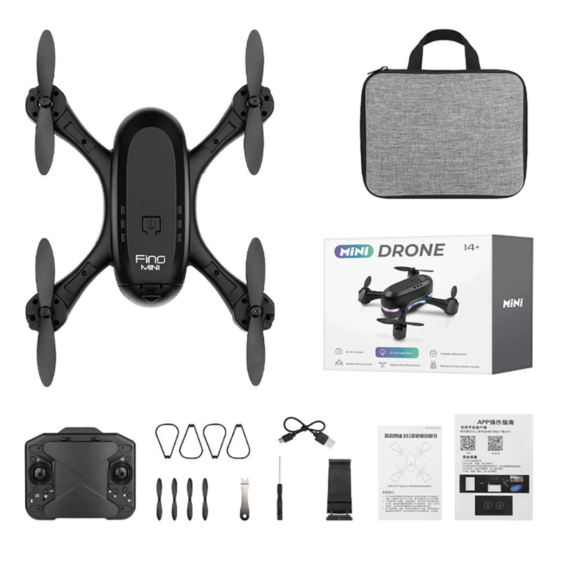 FUQI MODEL H28 WiFi FPV with HD Dual Camera Switchable Integrated Storage Optical Flow Hover Highlight LED Racing Light RC Toys Drone Quadcopter RTF