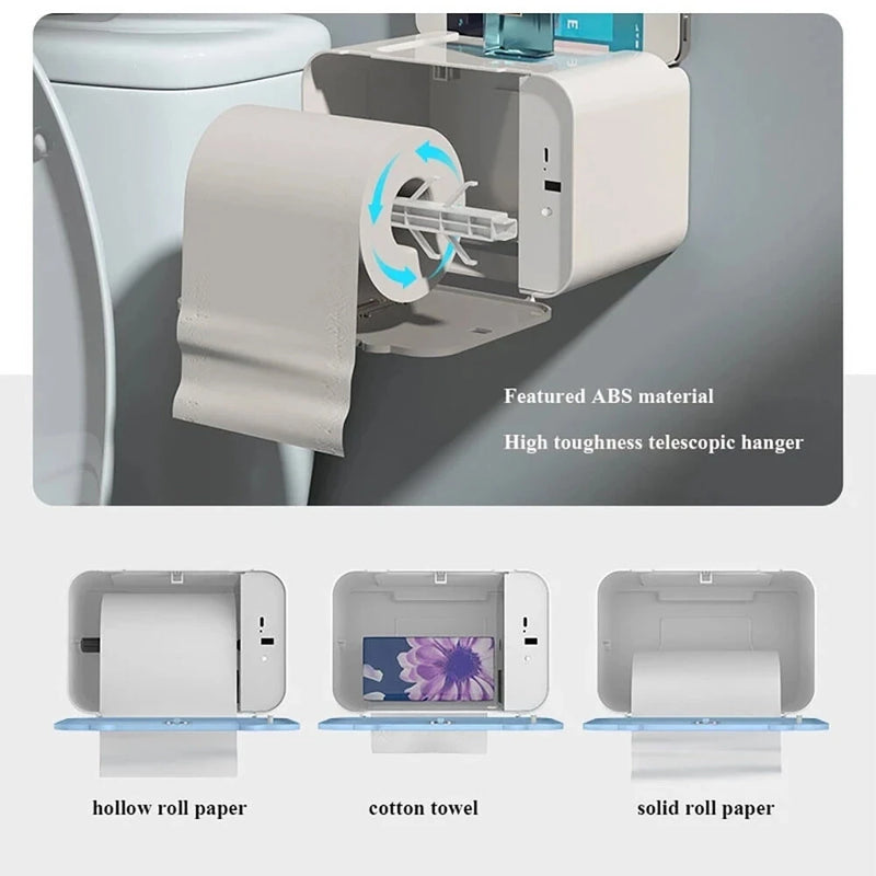 Smart Wall-Mounted Automatic Paper Dispenser Induction Toilet Paper Holder Shelf Automatic Paper Out Toilet Paper Shelf Wall Mounted Toilet Paper Dispenser Bathroom