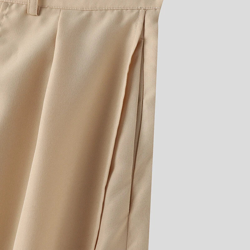 INCERUN Men Wide Legs Skirt Pants, False Two-piece Design Loose Fit Long Trousers for All Season Large Size S-5XL