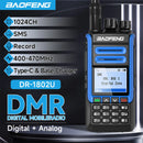Baofeng DR-1802U Digital Two Way Radio Dual Mode Dual Time Slot 1024 Channels 5W High Power UHF 400-470MHz Type-C Charging Long Range Handheld Walkie Talkie