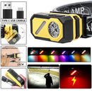 LED Multi-Source Sensor Headlamp, Portable Running Light With Cap Clip Magnet, Rgb Ambient Light, Digital Display Headlamp For Fishing Camping Hiking,Running