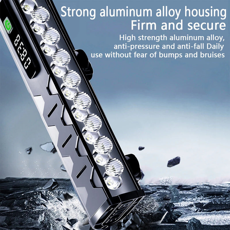 BIKIGHT 5000Lm Super Brightness Bike Headlight 17 LED Lamp Bead Waterproof 4 Light Modes Type-C Fast Charge Aluminum Alloy Bicycle Front Light with Digital Display