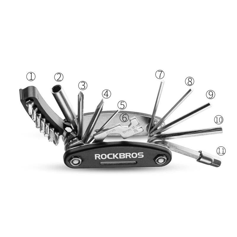 ROCKBROS GJ8002 16 in 1 Bike Multitools Mountain Bicycle Tools Sets Bike Bicycle Repair Tools Kit Hex Wrench Mountain Cycle Screwdriver Tool