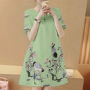 ZANZEA Elegant Style Women's Dresses Casual Short Sleeved Party Floral Printed Loose Mini A-Line Dress