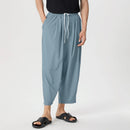 INCERUN Men Pants Retro Casual Wide Leg Cotton Linen Loose Pants Casual Solid Color Men's Pants