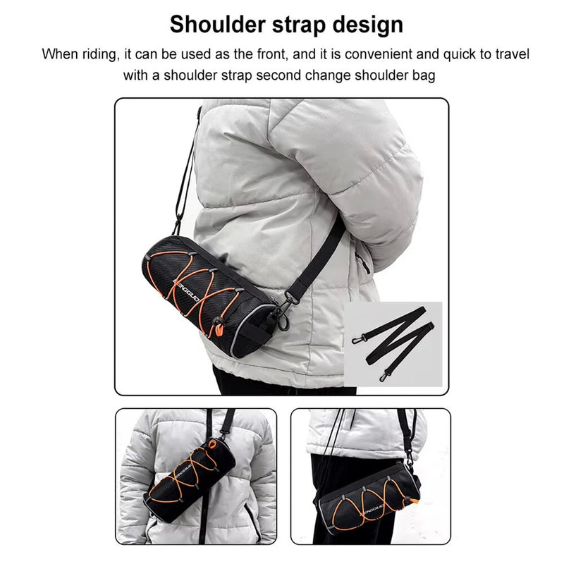 BENGGUO 2.5L Multi-functional Bike Handlebar Bag Portable Reflective Large Capacity Storage Shoulder Bag Bicycle Bag for Outdoor Cycling