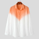INCERUN Mens Gradient Print Front Buttons Long-Sleeve Casual Shirts