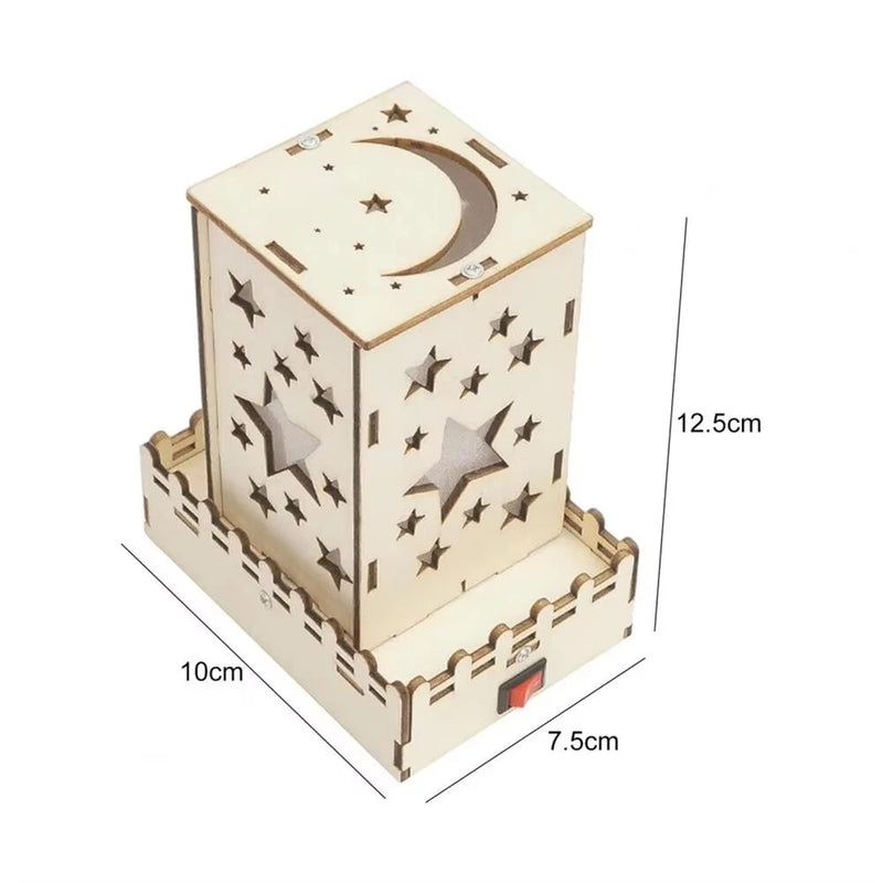 Wooden DIY Colorful Moon Star Lights Handmade Projection Lamp Educational Scientific Experiments Early Education Toys for Children