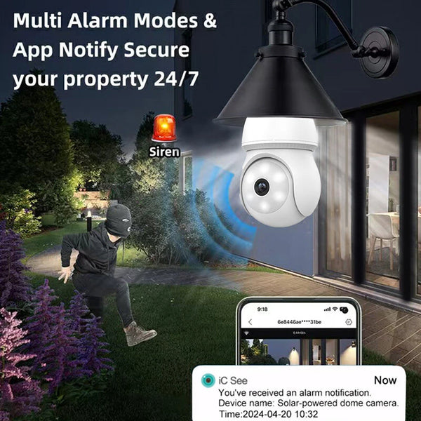 1080P 2K Wireless Light Bulb Security Camera 355 PTZ E27 IP65 Waterproof Motion Detection Auto Tracking Two Way Audio Night Vision Work with Alexa Google Assistant for Smart Home Security
