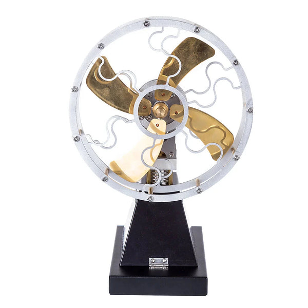 STARPOWER YH003 Vintage 4-Blades Heat Powered Thermal Stove Fan Stirling Engine Model Physics Science Discovery Experiment Gift Collection Toys