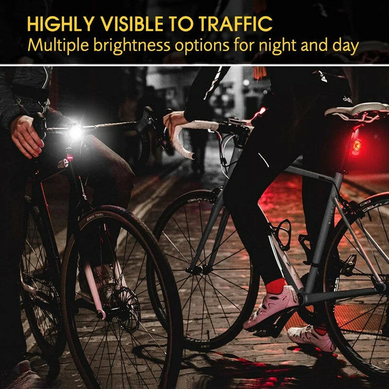 Smart Bike Taillight 12 LED Lamp Beads 6 Light Modes 500mAh Battery Waterproof Bicycle Warning Light for Electric Bike Mountain Bike