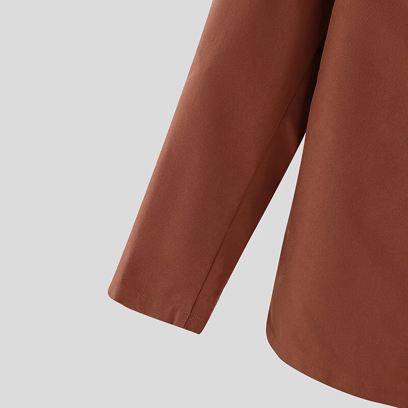 INCERUN Mens Solid Color Casual Long-Sleeve Blazer Fashion Slim Fit Business Men's Suit for Spring Fall