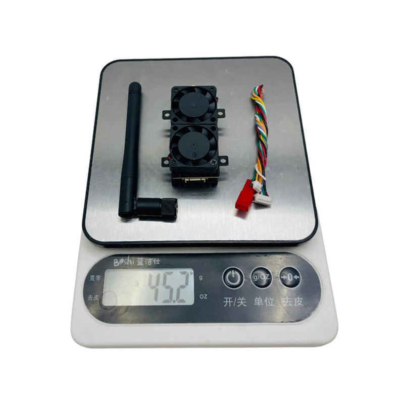 High Power 200mw 500mw 1W 5.5W Adjustable VTX FPV Transmitter with 1200TVL Analog FPV Camera 5.8G 48CH Dual Cooling Fans 7-36V FPV Transmitter Long Distance Wireless Image Transmission SmartAudio TBS Support for FPV Racing Drone RC Airplane Fixed Wings