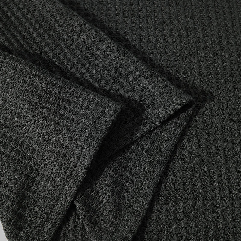 INCERUN Men Tshirt Comfy Loose Fit Long Sleeve T-Shirt Solid Color Notched Neck Knit Daily Casual T-Shirt