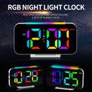 RGB Clock Simple Colored Light Electronic Clock Atmosphere Light Electronic Clock Multi-Function Alarm Clock Dual Display of Time and Week