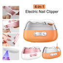 4-in-1 Electric Nail Clipper with Light Low-Noise Nail Trimmer Rechargeable Nail File with UV Dryer & Polishing  for Adults & Kids