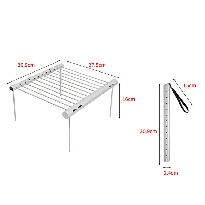 IPRee Mini Pocket BBQ Grill Portable Stainless Steel BBQ Grill Folding BBQ Grill Stove Rack Home Outdoor Camping Barbecue Accessories