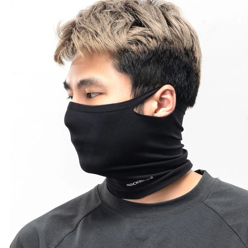 ROCKBROS Ear-hook Cycling Face Masks Lightweight High Elastic Breathable Warm Windproof Neck Scarf Sunscreen Mask Face Cover for Outdoor Sports