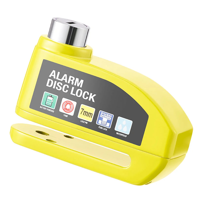 Bike Loud Warning Lock Security Alarm Protection Waterproof Large Capacity Battery Aluminum Alloy Wheel Lock for Motorcycle  Scooter
