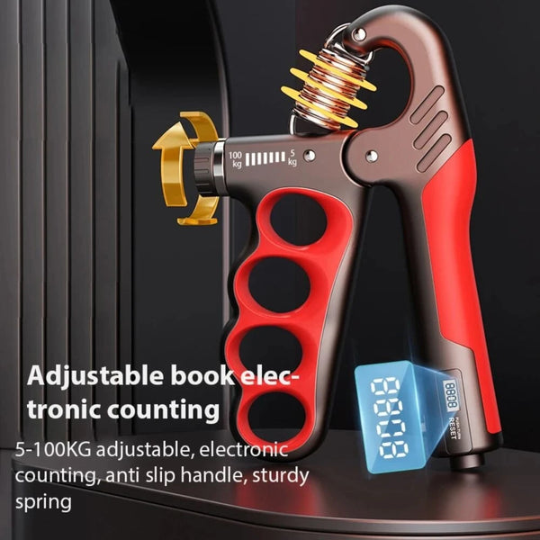 KALOAD 5-100 KG Adjustable Resistance Electronic Counting Hand Grip Strength Trainer Wrist Expander Training Hand Gripper Hand Gripper for Home Gym Fitness