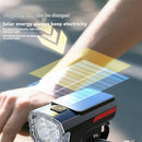 BIKIGHT Solar Rechargeable LED Bicycle Headlight Anti-glare Type-C Charging Waterproof Bike Front Light for MTB Night Riding Safety