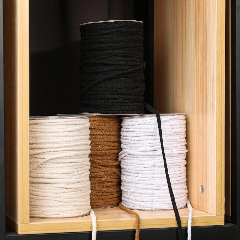 5MM 8-strand 100M Per Roll Cotton Rope Natural Cotton Twisted Macrame Rope String DIY Craft Knitting Making Macrame Cord