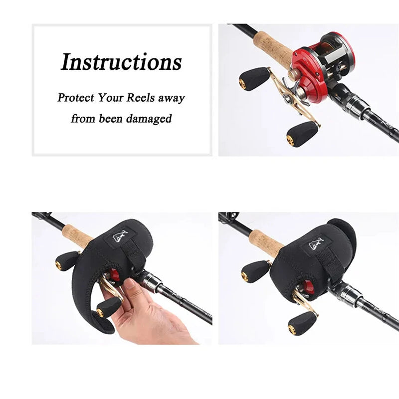Portable Fishing Reel Bag Waterproof Protective Case Cover For Spinning Reel Baitcasting Reel Drum Storage Bag