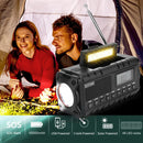 Portable Solar Hand Crank Radio AM FM NOAA Weather USB 10000mAh Charging LED Flashlight Power Bank Aste Lamp