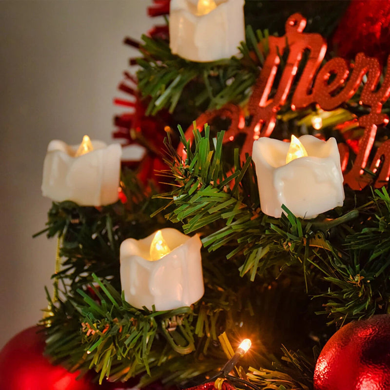 9Pcs LED Christmas Tree Decoration Candles Remote Control Candle Lights with Clips Flashing Christmas Home Decoration Candles 2 Button Remote Control