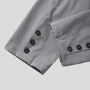 INCERUN Mens Blazer Simple Fashion Design Cut Off Suits Coats Solid Color Long Sleeve Blazer Casual Male Clothing Top