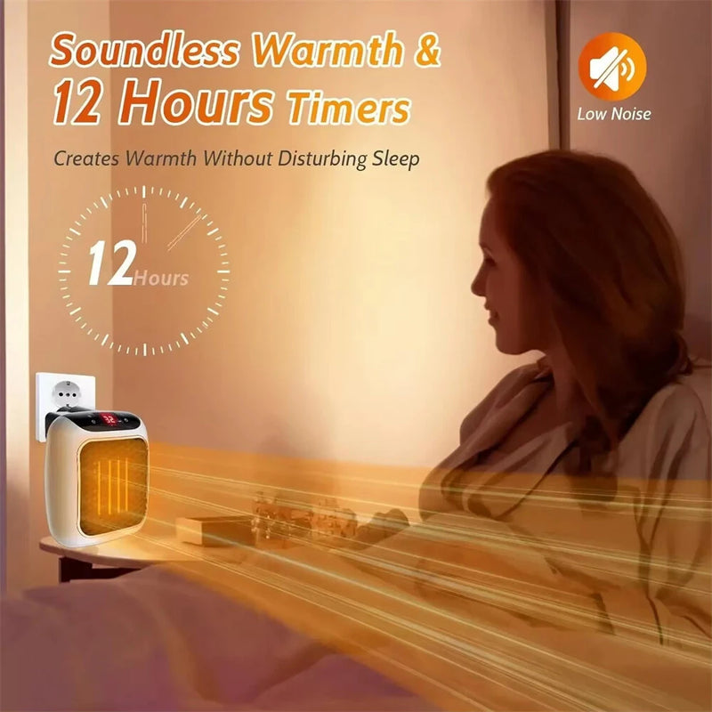 800W Wall-Mounted Electric Space Heater with Remote Ceramic Heating LED Display 12-Hour Timer Adjustable Thermostat Energy Efficient for Home and Office