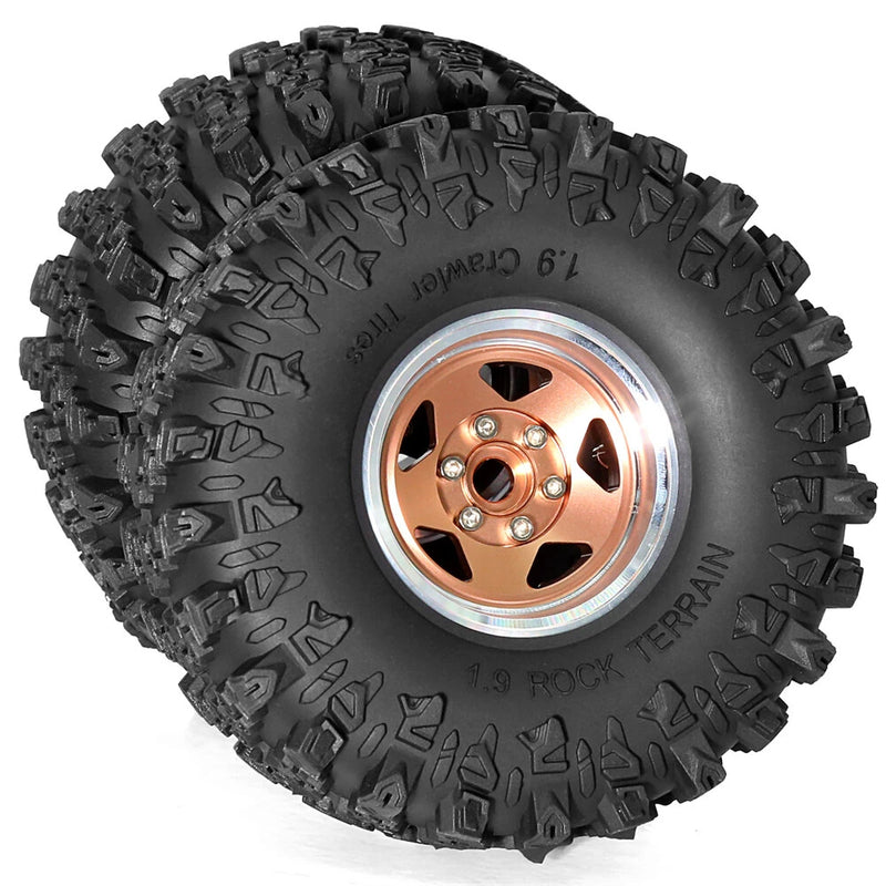 4PCS Upgraded 1.9 Inches Tires Aluminum Alloy Wheel Rims for 1/10 Axial SCX10 III Yikong YK4107 RGT Rock Crawler Climbing Truck RC Cars Vehicles Models Spare Parts R226