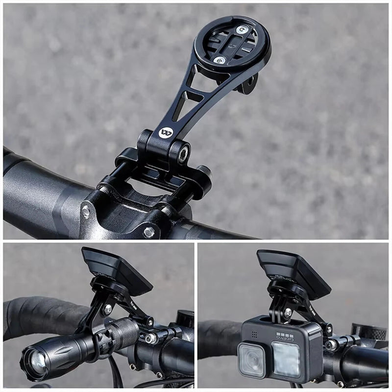 WEST BIKING Aluminum Alloy Bicycle Computer Holder Adjustable Angle Mountain Bike Headlight Sports Camera Mount Handlebar Extended Bracket