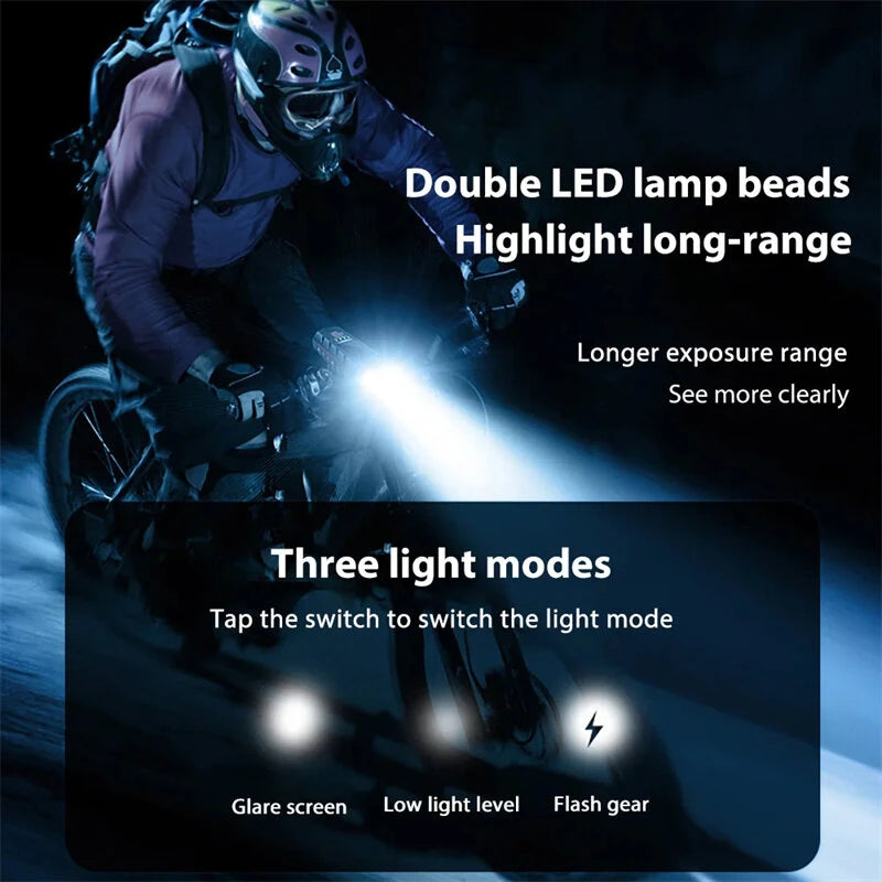 Bikight 4 in 1 Solar Bike Headlight 2400mAh Battery Power Bank 3 Light Modes Waterproof Bicycle Front Light with 130db Horn for MTB Bike Motorcycle Electric Vehicle