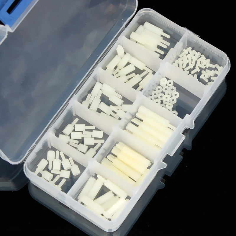 Suleve M2NH2 M2 Nylon Screw White Hex Screw Nut Nylon PCB Standoff Assortment Kit 140Pcs