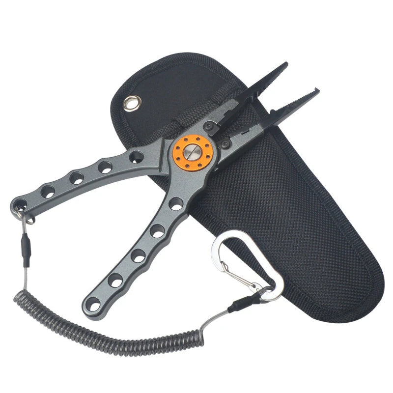 ZANLURE Fishing Pliers Line Cutter Split Ring Multi-Purpose Cutter With Coiled Lanyard Buckle Tool For Outdoor Saltwater Freshwater Fishing