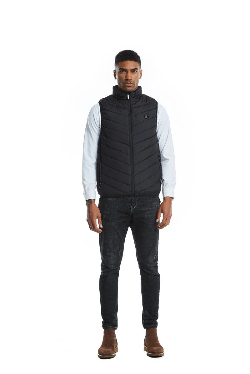 TENGOO HV-13 Heated Vest 13 Heating Areas Oversized Women Men Winter Vest Self Heating Vest Usb Electric Thermal Vest Jacket Outdoor Veste