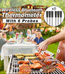 BBQ Probe Wireless Bluetooth BBQ Thermometer Kitchen Food Barbecue Thermometer Smart Cooking Thermometer 165ft Remote Meat Food Thermometer Instant Read