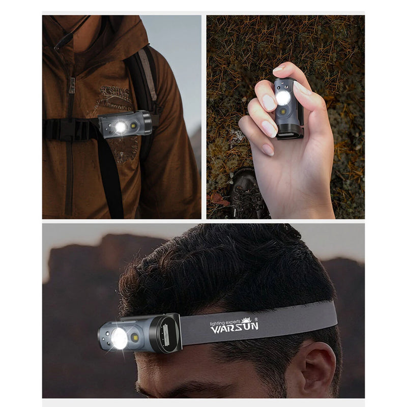 Warsun Outdoor LED Sensor Hat Clip Lamp Waterproof Head Light Rechargeable Fishing Searching Camping Zoom Flashlight Head Light