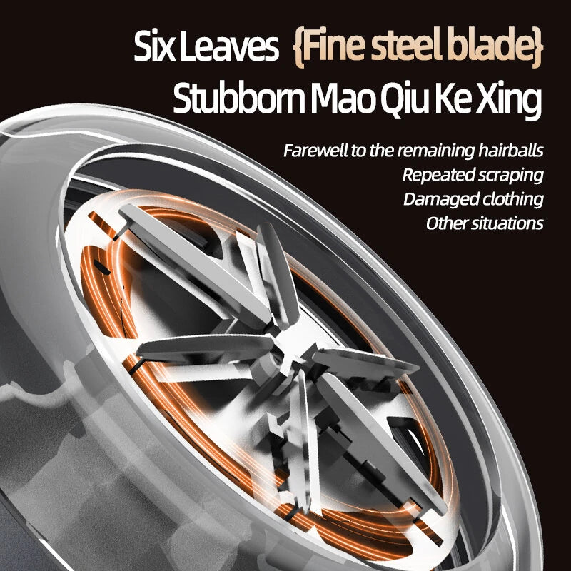 Intelligent Digital Display Fabric Shaver Hair Ball Trimmer Portable Lint Remover with 6 Blade Cutter Head Type C Fast Charging