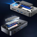 ORICO DPM2P9 10-in-1 M.2 SSD Enclosure Docking Station with Cooling Fan PD100W / 10Gbps Type-C*2 / 5Gbps USB3.0*2 / 10Gbps USB3.2 Gen2 / 4K@60Hz HD / 1000M RJ45 / SD&TF3.0 Multi-ports USB-C Hub Splitter Adapter