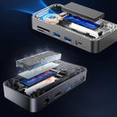 ORICO DPM2P9 10-in-1 M.2 SSD Enclosure Docking Station with Cooling Fan PD100W / 10Gbps Type-C*2 / 5Gbps USB3.0*2 / 10Gbps USB3.2 Gen2 / 4K@60Hz HD / 1000M RJ45 / SD&TF3.0 Multi-ports USB-C Hub Splitter Adapter