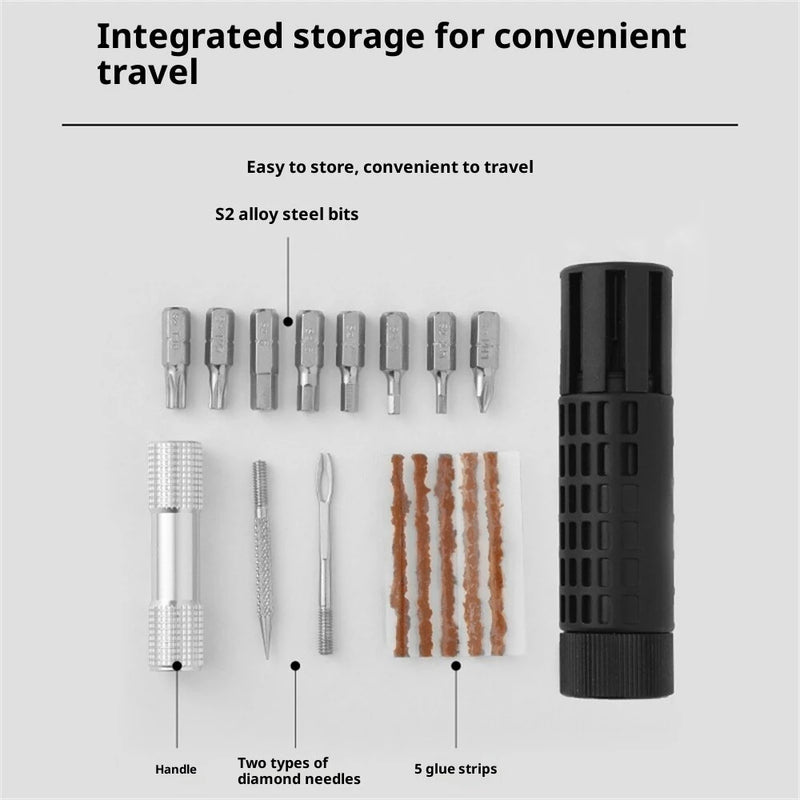 BENGGUO Bicycle Repair Tool Cylindrical Vacuum Tire Repair Portable Mini Ratchet Tool Set Cycling Repair Equipment