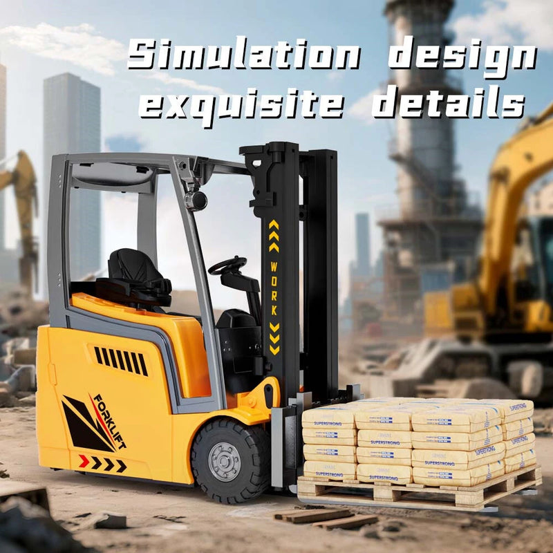 YD001 RTR 1/50 2.4G RC Car Forklift Truck Simulation Crane Loader Remote Controlled Full Direction Engineering Vehicle Desktop Toys Model Collection Gift For Boys