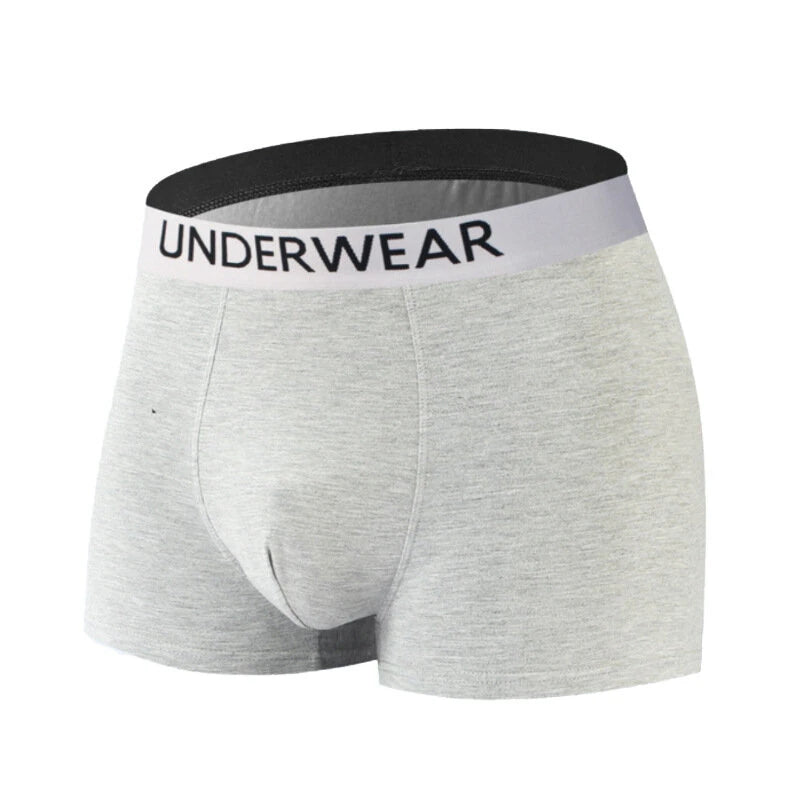 4pcs Men's Underwear, Fashion Waistband Cotton Casual Mid-waist Boxer Briefs Shorts, Breathable Comfy Stretchy Boxer Trunks, Sports Shorts